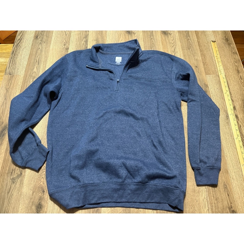 Mountainaire Sweater, Men's Size Large Blue Pullover Quarter Zipper